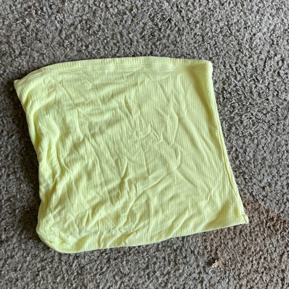 American Eagle bright yellow strapless knit tube top